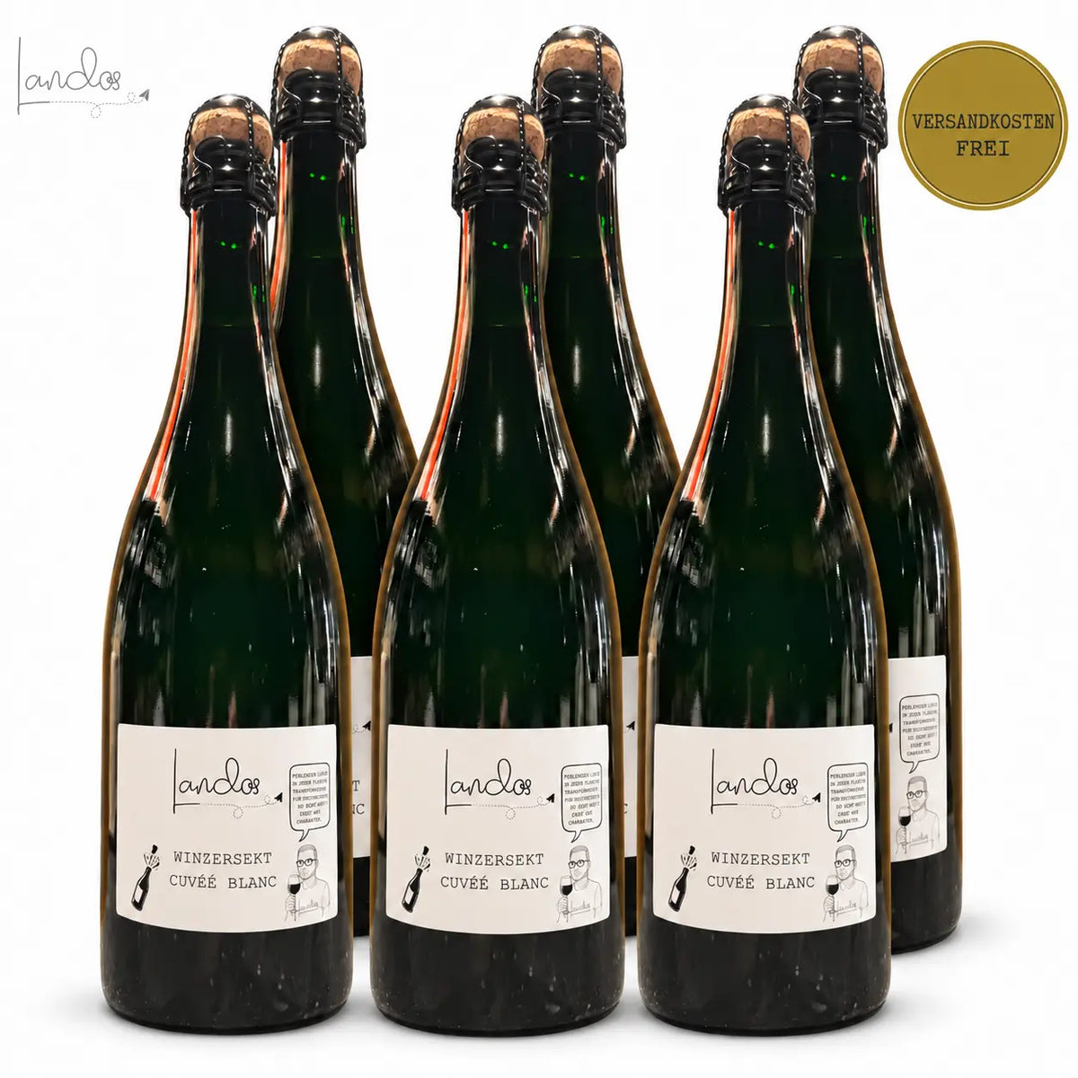 Lando’s Winzersekt Cuvée Blanc – 6er-Kiste, versandkostenfrei