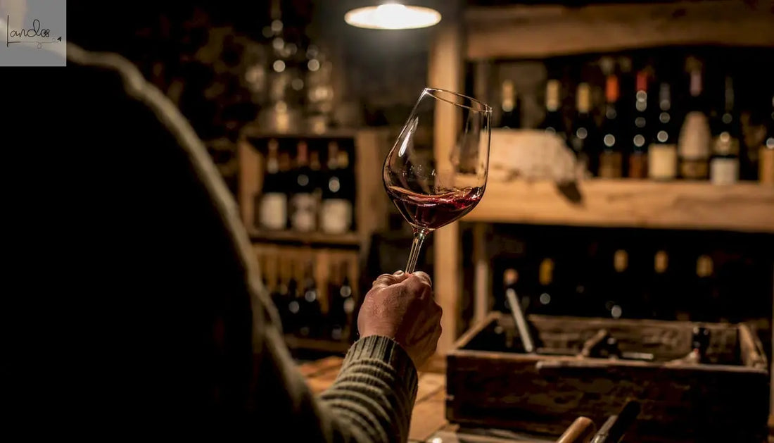 Eine Hand schwenkt genussvoll ein Glas Spätburgunder.