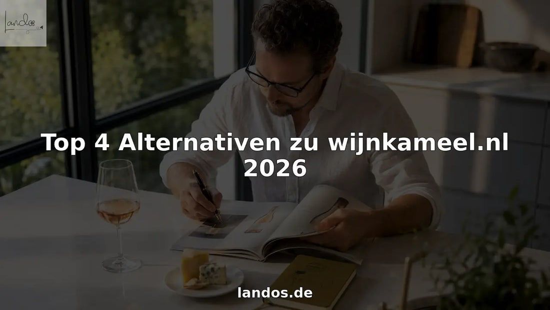 Jemand sitzt am Küchentisch und blättert entspannt durch einen Weinkatalog.