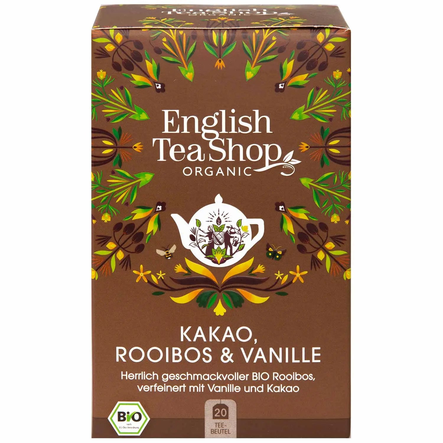 Bio Rooibos-Tee Kakao & Vanille – Sanft-aromatischer Wohlfühltee, 20 Teebeutel English Tea Shop