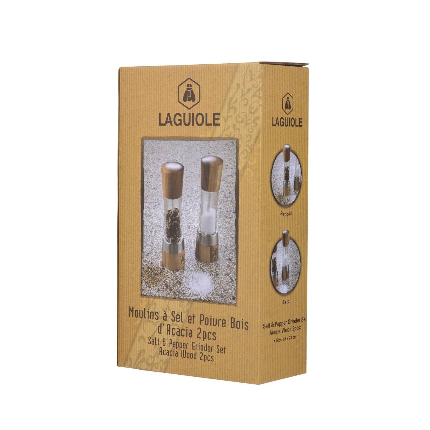 Laguiole SET OF 2 SALT MILLS & 1 PEPPER MILL Laguiole