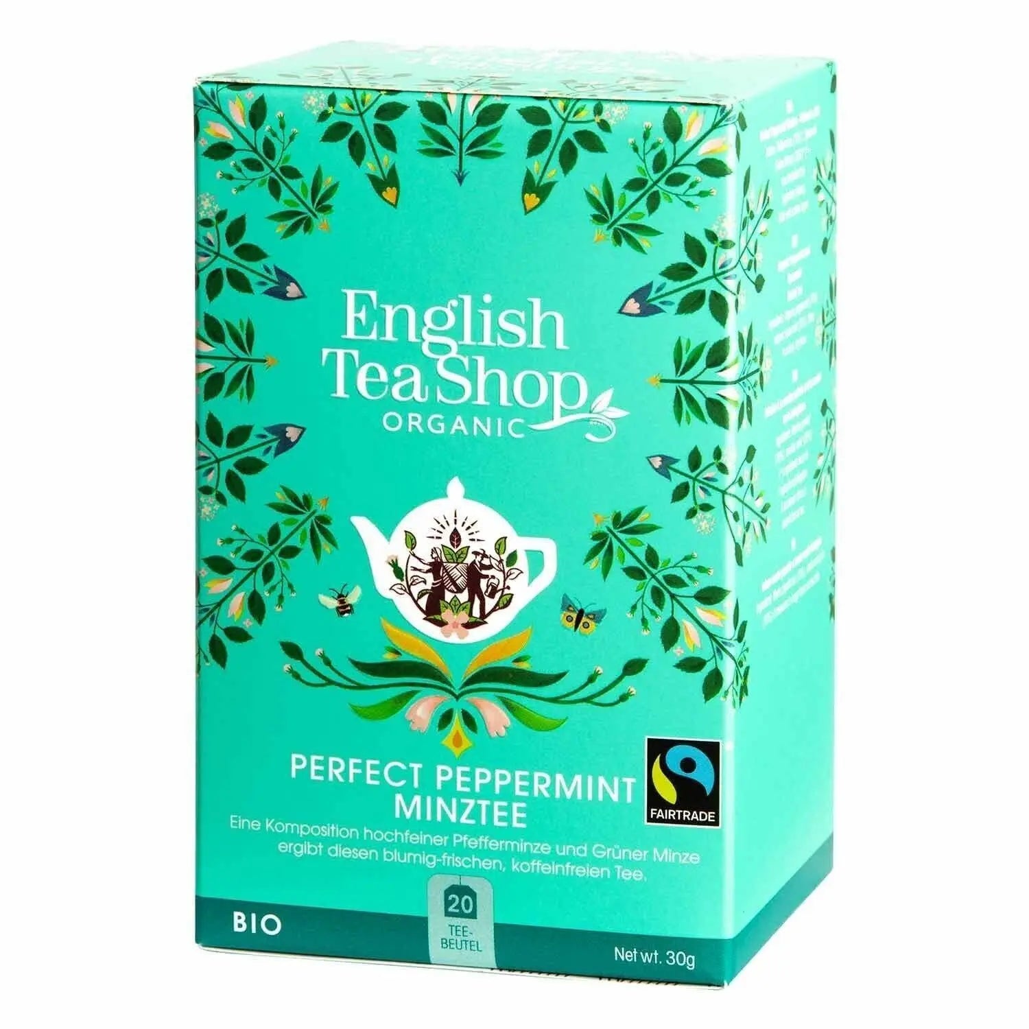 Perfect Peppermint Mint Tea, Organic FT, 20 Tea Bags English Tea Shop