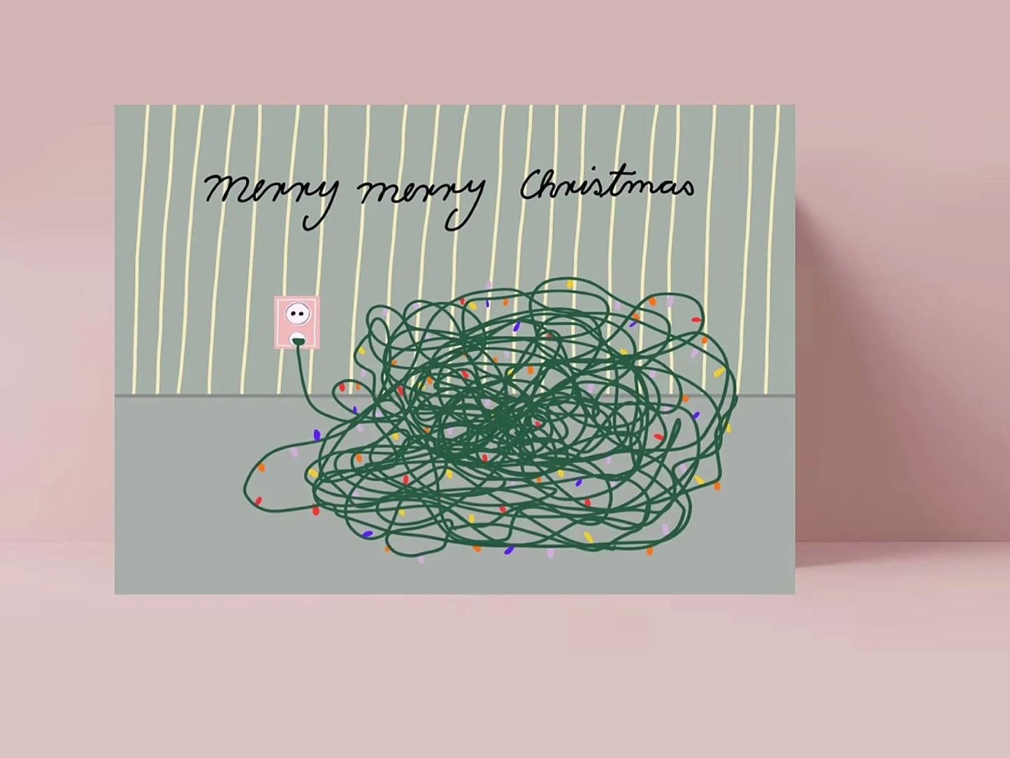 Postcard * Tangled cables * Christmas Ute Arnold / Hej.Ibiza