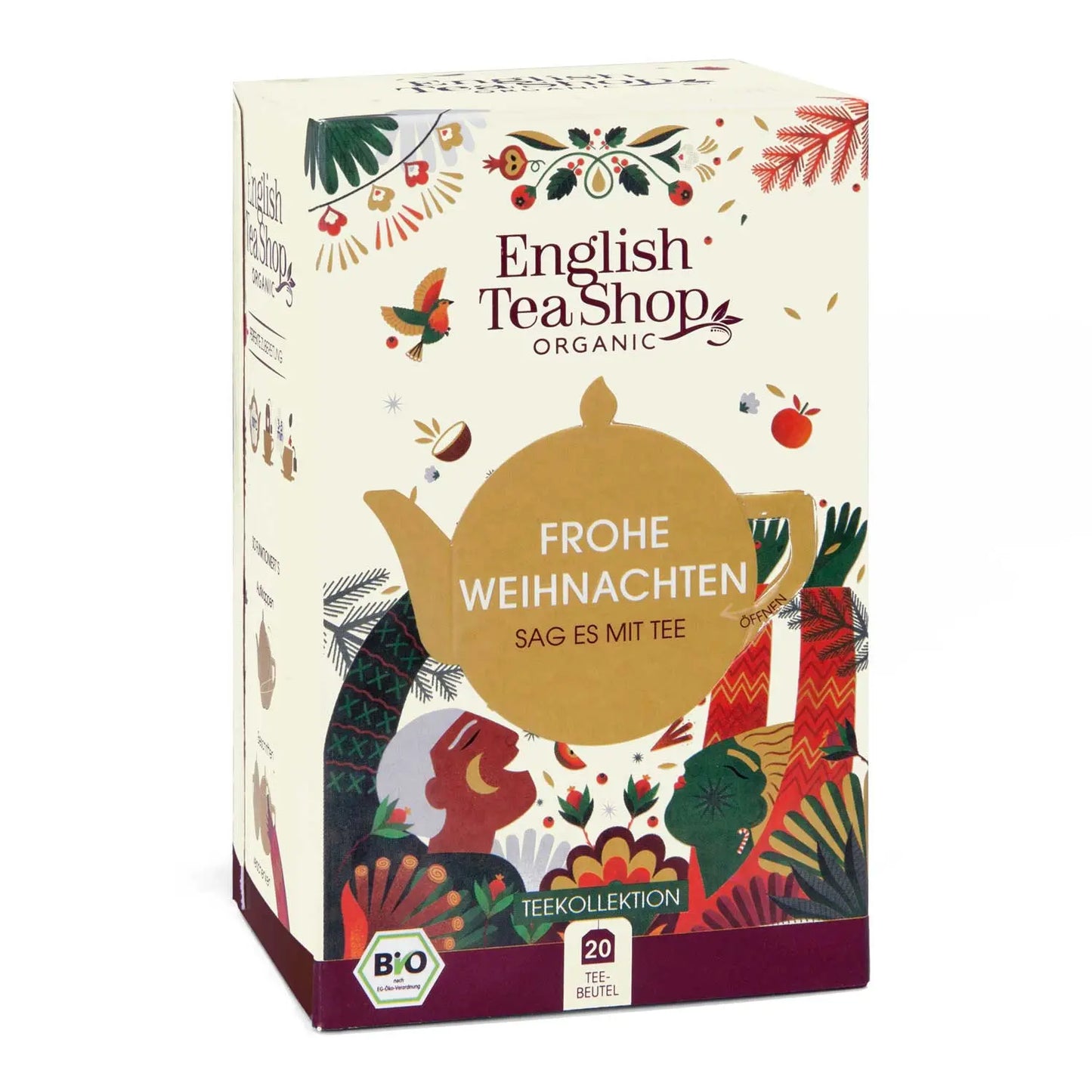 ETS Tea Gift "Merry Christmas", ORGANIC 20 Bags 5 Varieties English Tea Shop