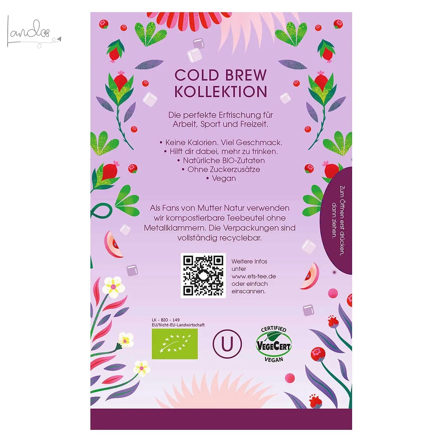 ETS - Cold Brew Tee Kollektion, BIO, 4 Sorten zum Kalt Aufgießen, 20 Teebeutel Royal Nature GmbH & Co. KG - English Tea Shop Germany