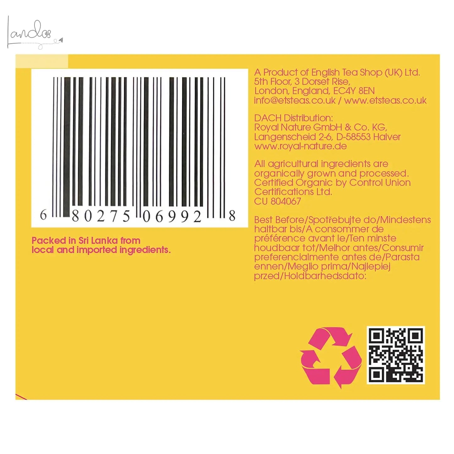 ETS - Mango Splash, BIO, 20 Teebeutel Royal Nature GmbH & Co. KG - English Tea Shop Germany