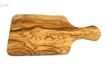 Frühstücksbrett 30 cm mit Griff olivenholz-erleben