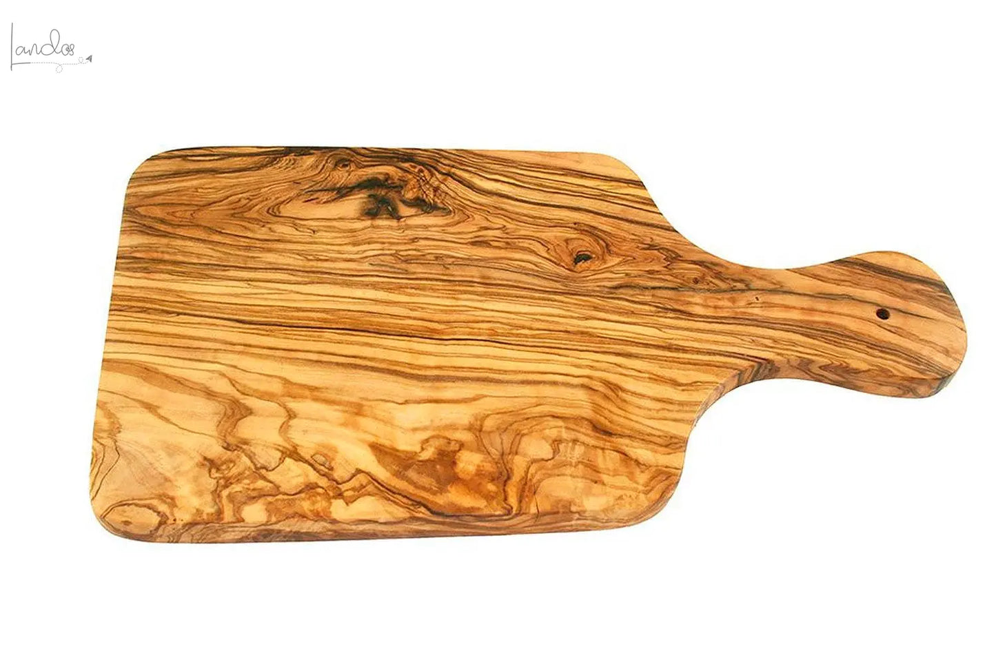 Frühstücksbrett 30 cm mit Griff olivenholz-erleben