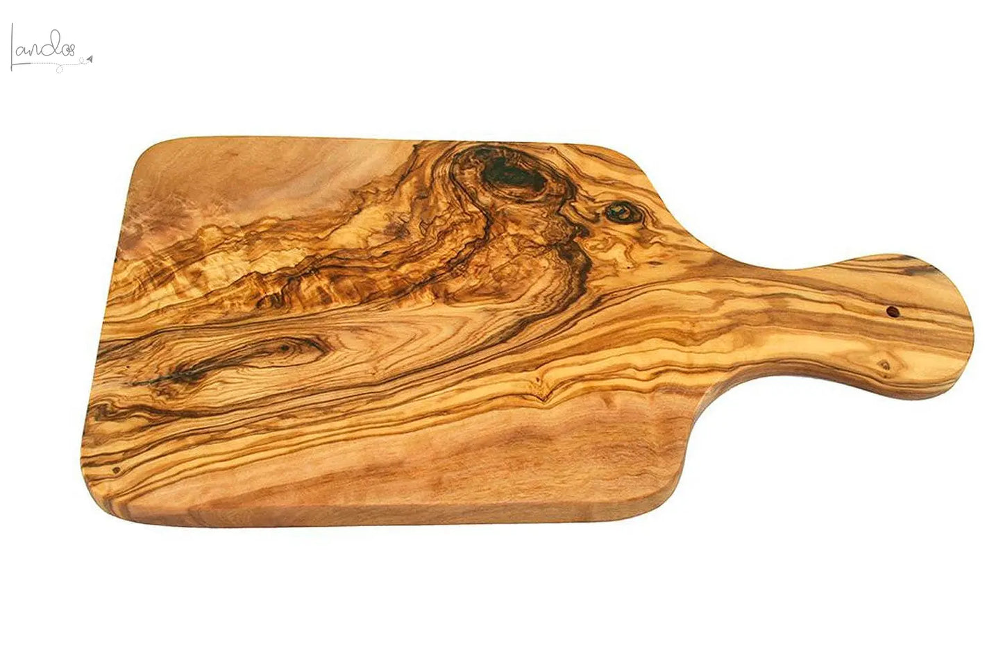 Frühstücksbrett 30 cm mit Griff olivenholz-erleben