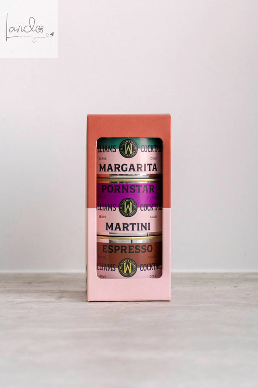 Geschenkverpackung inklusive 3 Cocktails (PSMA, ESMA, MRGA) Williams Premium Canned Cocktails