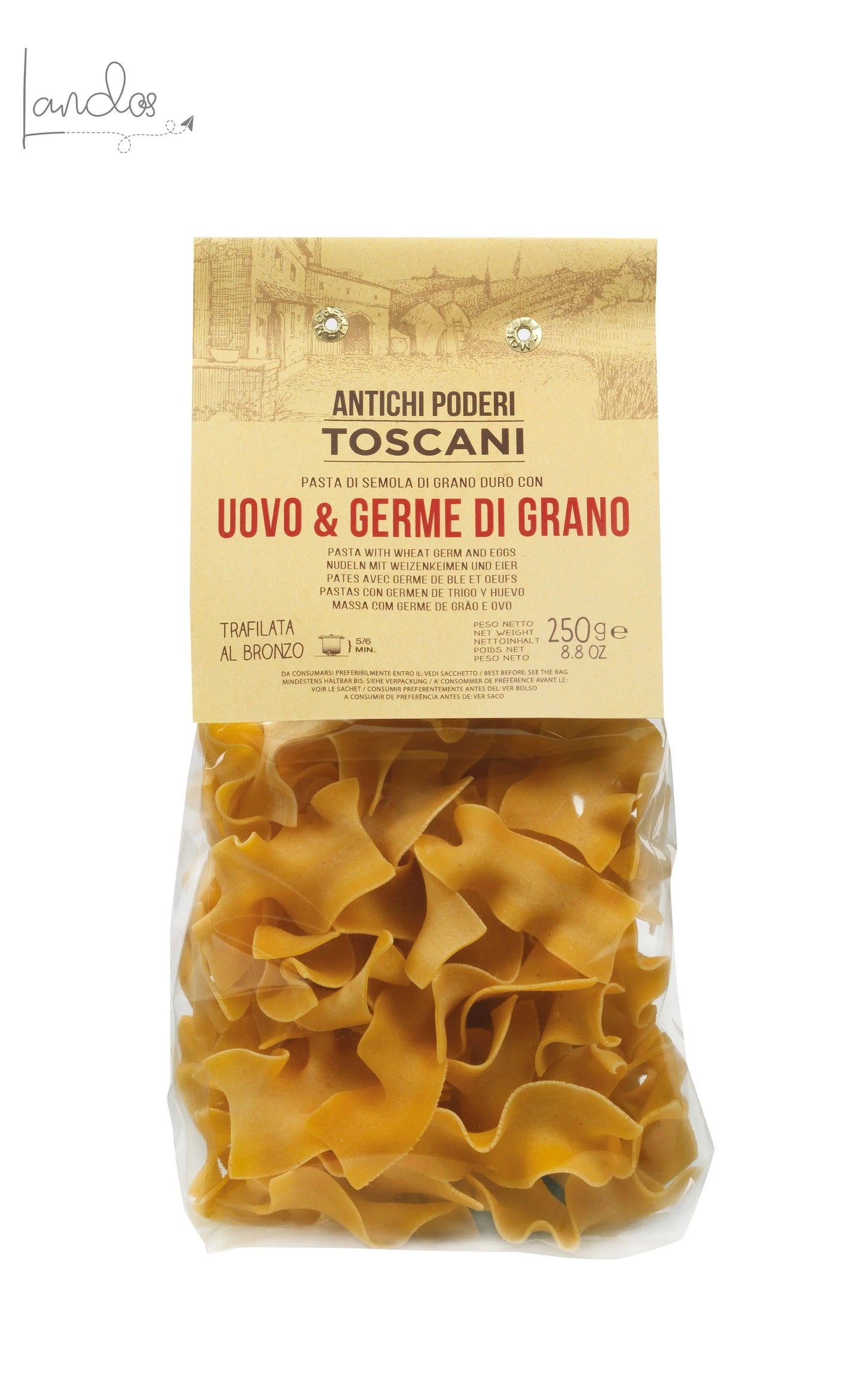 Handgemachte toskanische Eiernudeln mit Weizenkeimen 250 g Antico Pastificio Morelli 1860