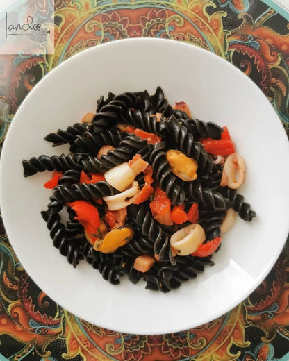 Italienische handgemachte Fusilli-Nudeln mit Sepia-Tinte g.500 Antico Pastificio Morelli 1860