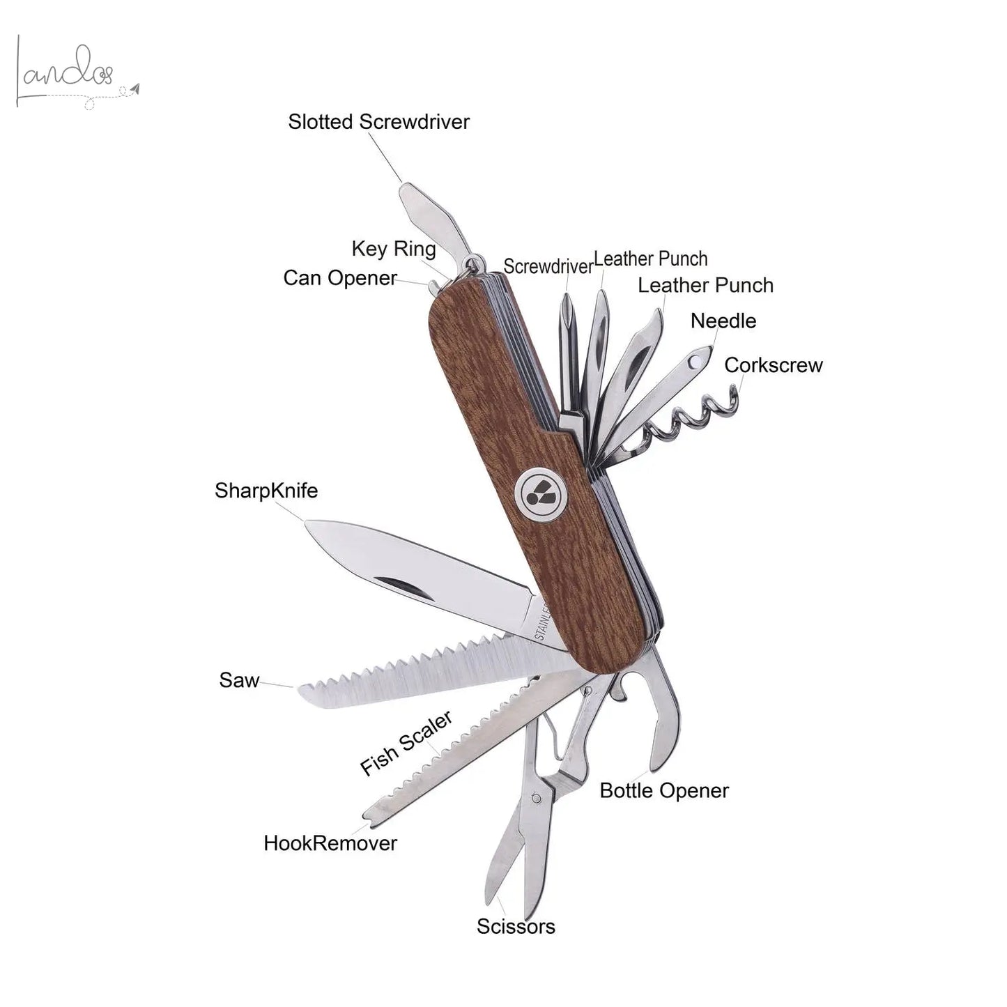 Laguiole Heritage Multifunktionsmesser mit Griff aus Rosenholz Laguiole