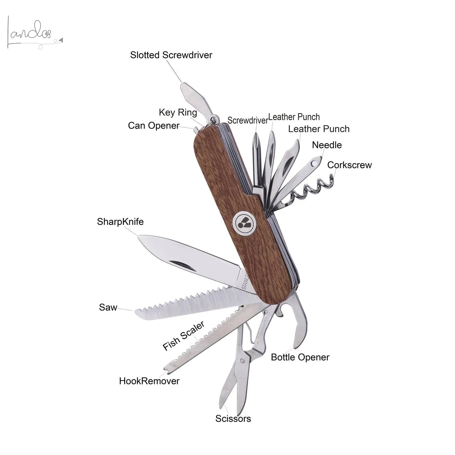 Laguiole Heritage Multifunktionsmesser mit Griff aus Rosenholz Laguiole