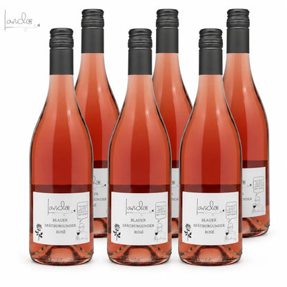 Lando's Blauer Spätburgunder Rosé 6er-Kiste mit sechs Flaschen