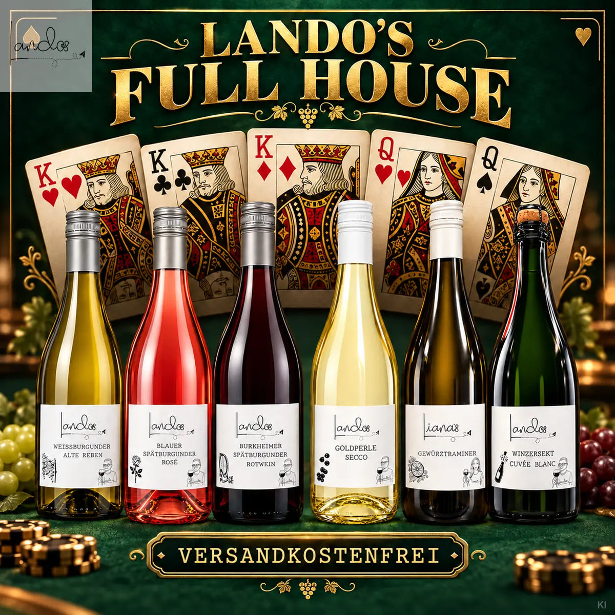 Lando’s Full House – Poker-Bundlebild, Versandkostenfrei in Courier PS