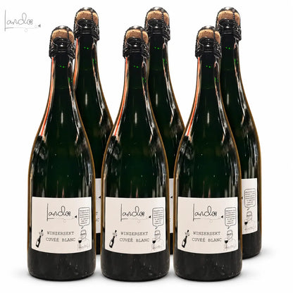 Lando's Winzersekt Cuvée Blanc 6er-Kiste mit sechs Flaschen