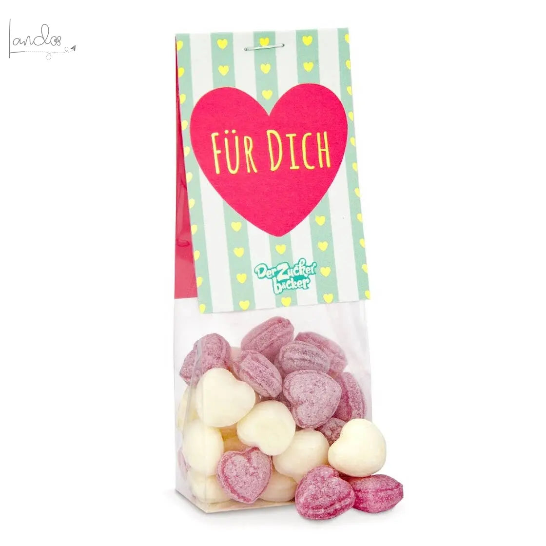 Naschbeutel Für Dich Bonbon Herzen vegan Geschenk Der Zuckerbäcker