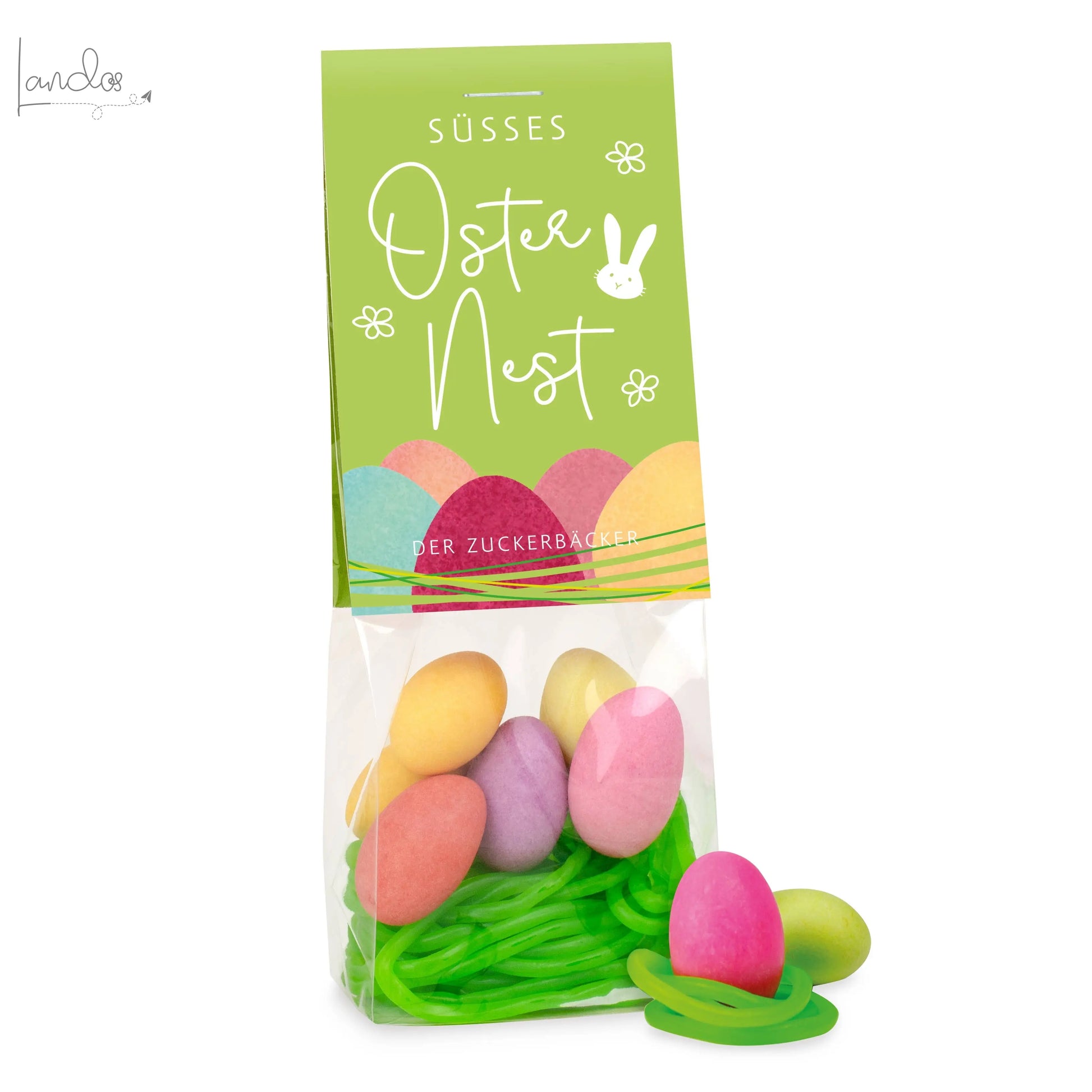 Naschbeutel Süsses Osternest mit Fruchtgummi und Mandeln Der Zuckerbäcker