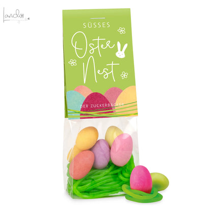 Naschbeutel Süsses Osternest mit Fruchtgummi und Mandeln Der Zuckerbäcker