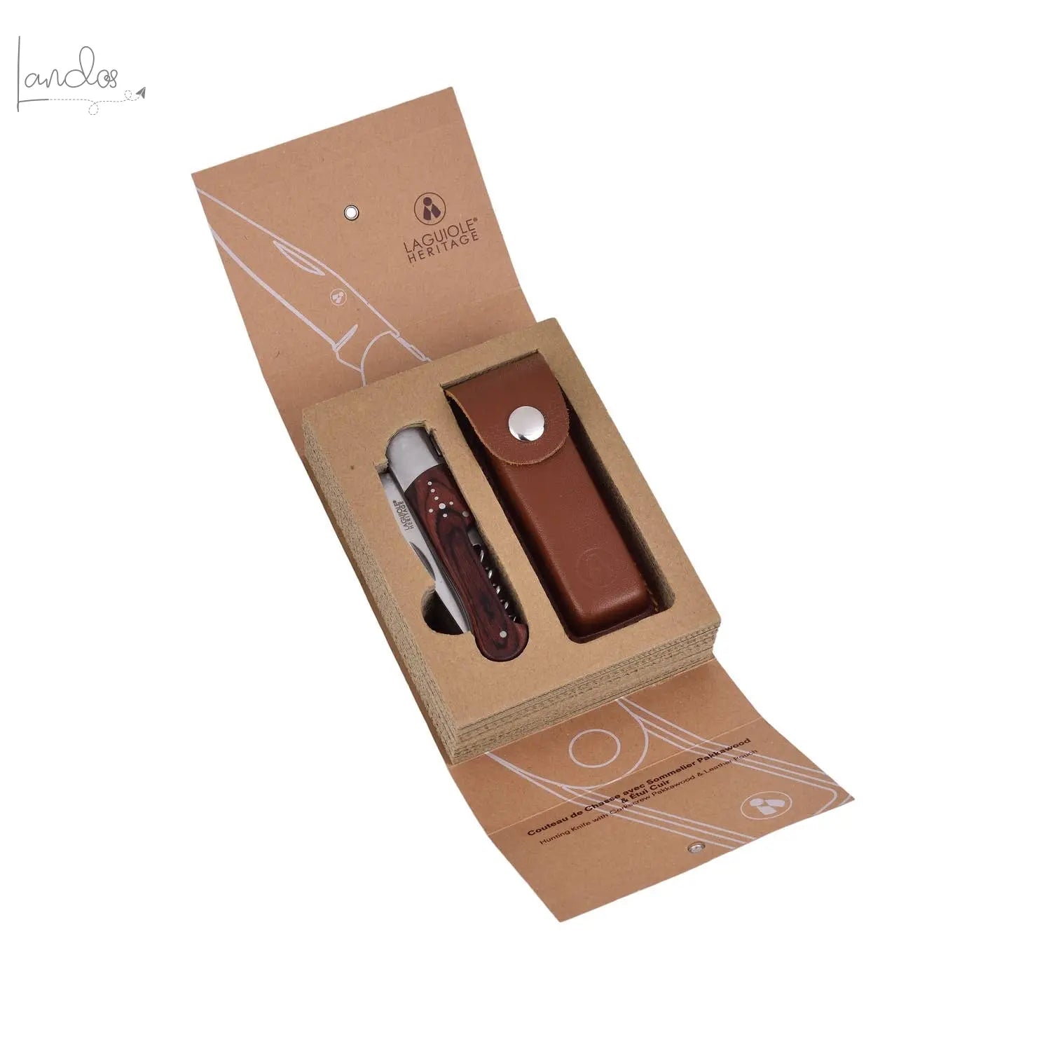 Sommelier-Taschenmesser Laguiole – Griff aus Pakkawood mit Etui Laguiole