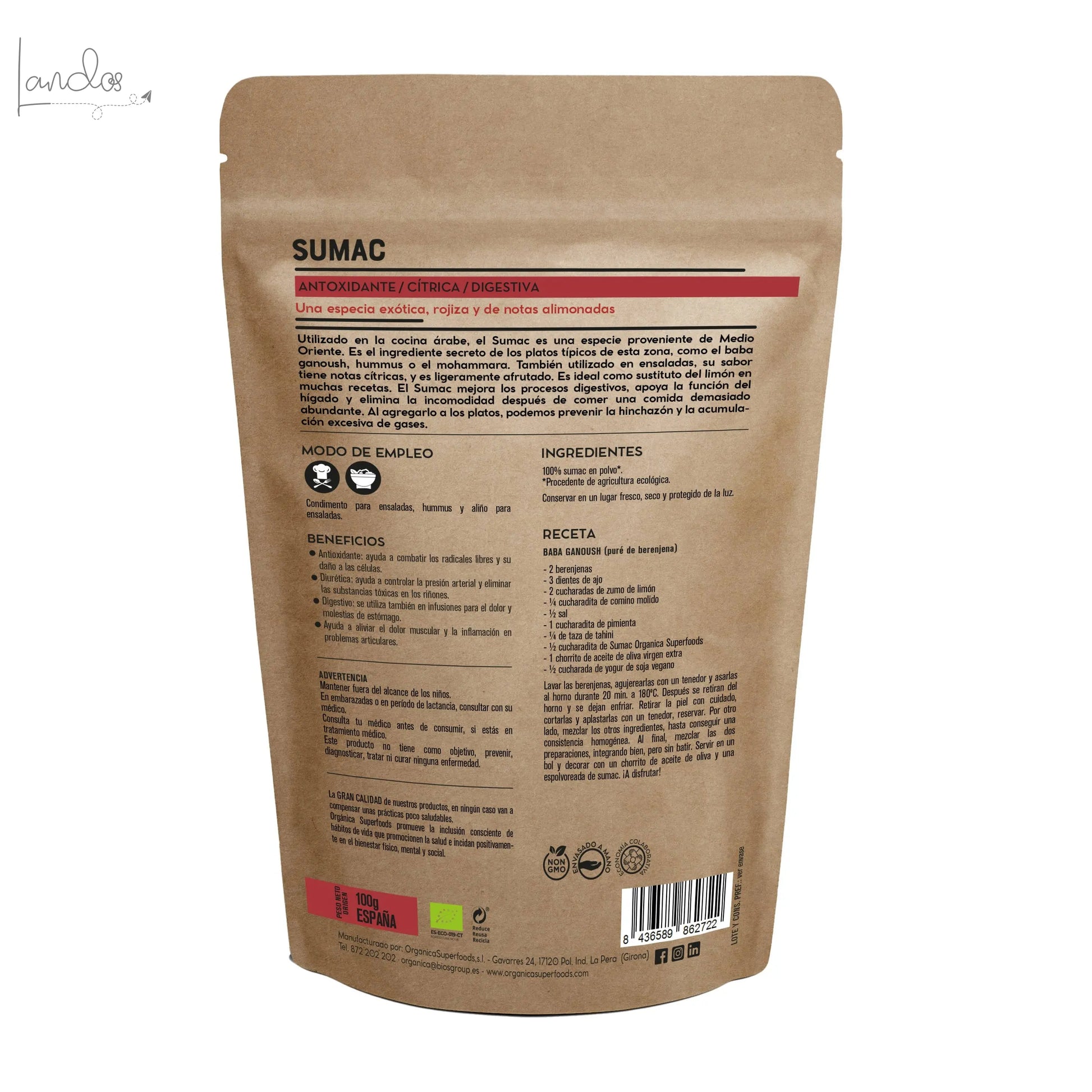 Sumach (Sumac) – 100 g Orgánica Superfoods SL