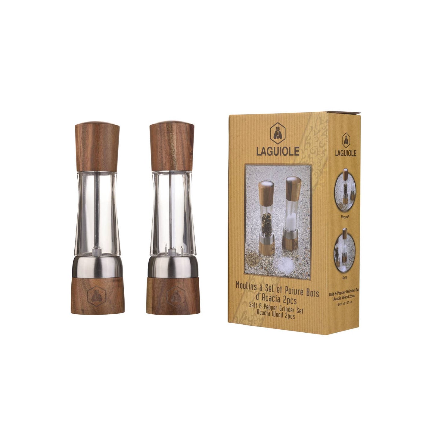 Laguiole SET OF 2 SALT MILLS & 1 PEPPER MILL Laguiole