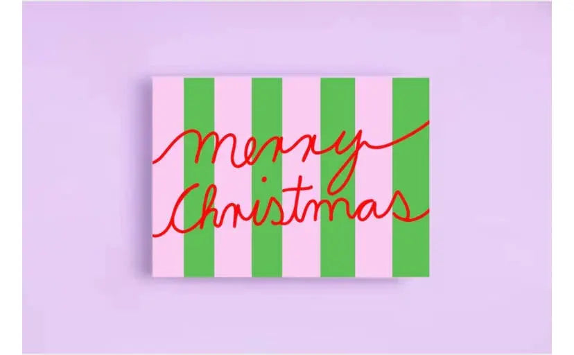 Merry Christmas * Postcard striped Ute Arnold / Hej.Ibiza