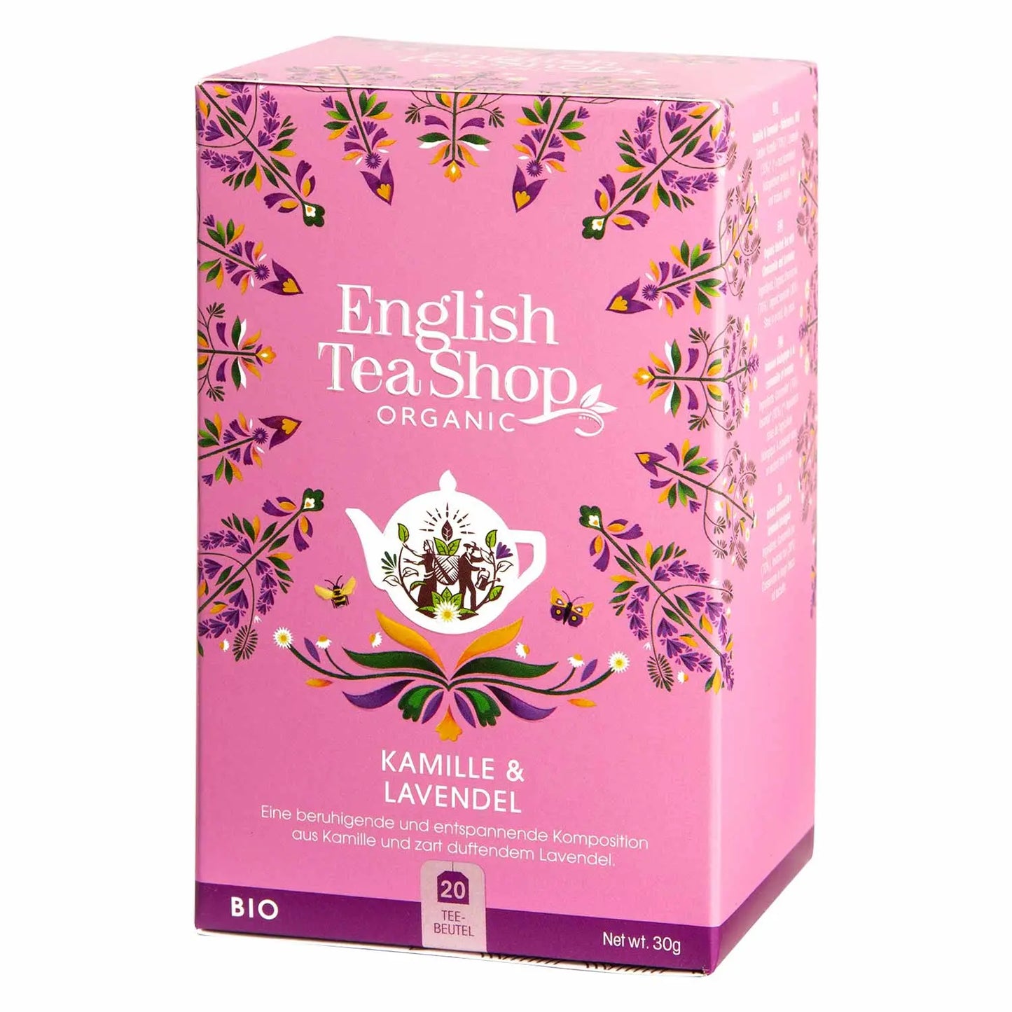 Bio-Tee Kamille & Lavendel – Entspannender Kräutertee, 20 Teebeutel English Tea Shop