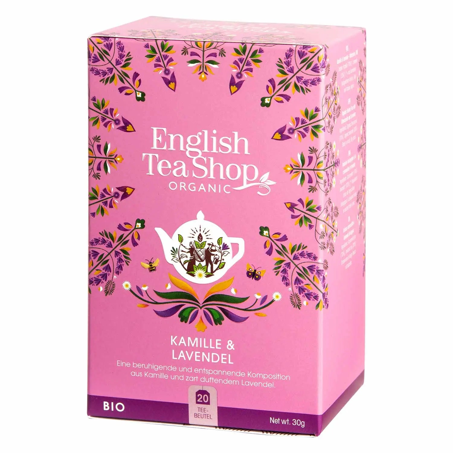 Bio-Tee Kamille & Lavendel – Entspannender Kräutertee, 20 Teebeutel English Tea Shop