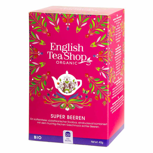 Bio-Tee Super Berries – Fruchtiger Kräutertee, 20 Teebeutel English Tea Shop