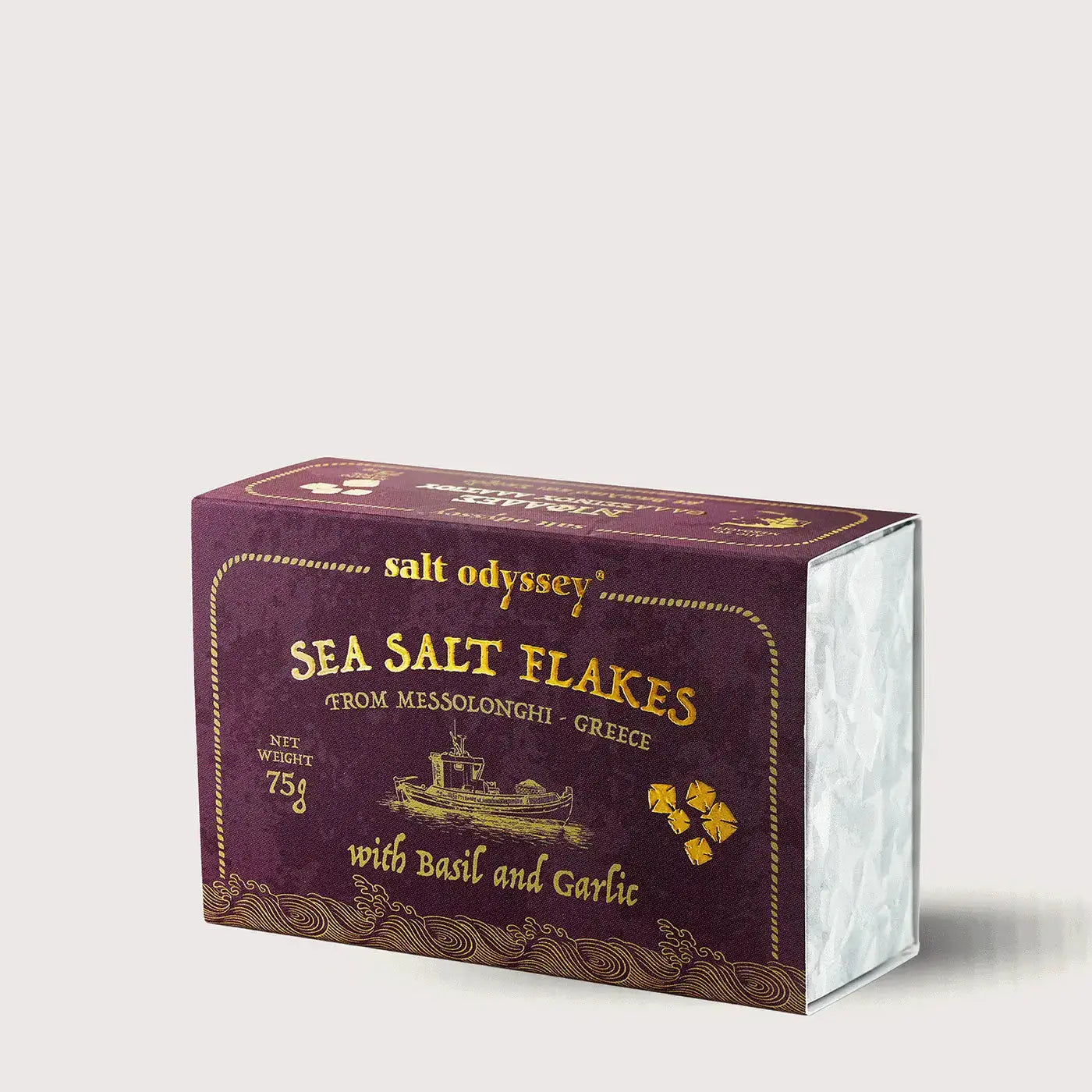 Meersalzflocken mit Knoblauch und Basilikum Salt Odyssey